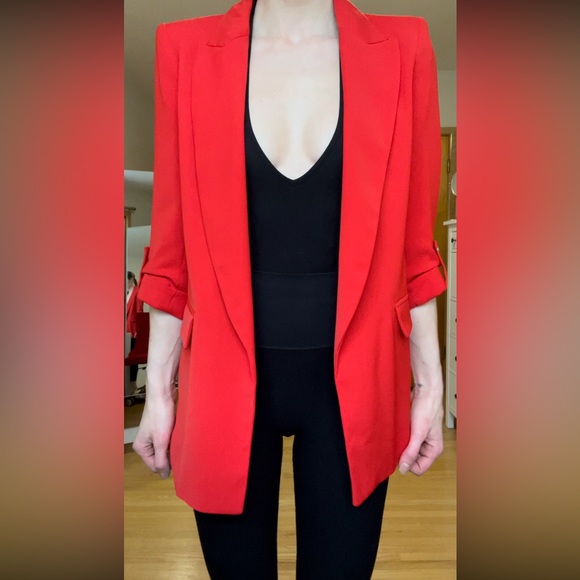 Red Boyfriend Blazer - Picture 4 of 8
